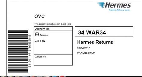 return QVC parcel via Hermes